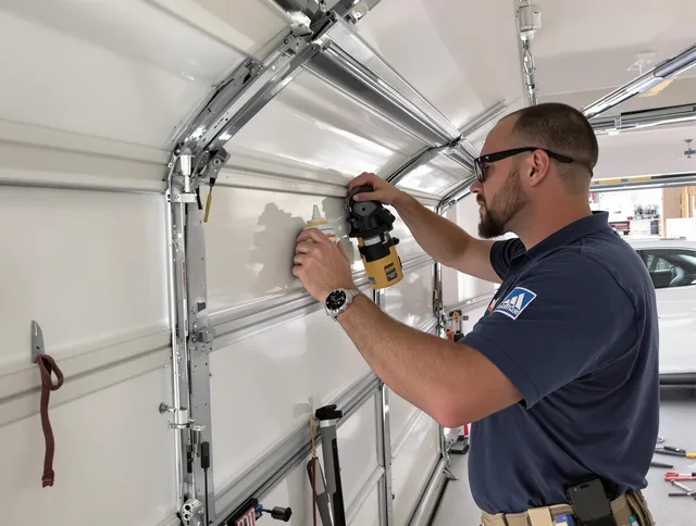 Alafaya Garage Door Repair technician quieting a noisy garage door in Alafaya