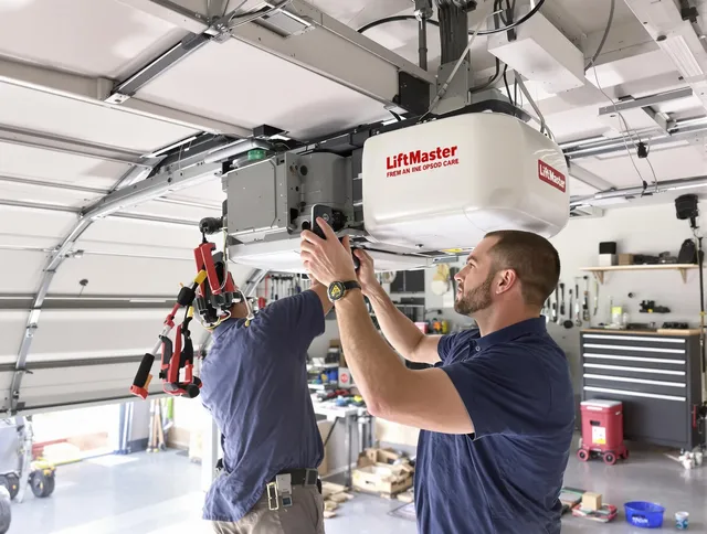 Alafaya Garage Door Repair technician performing advanced diagnostics on garage opener in Alafaya
